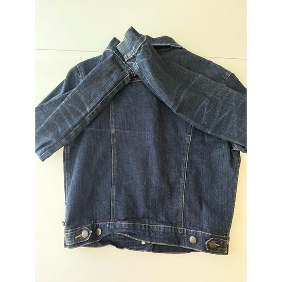 Polo Jeans Co Ralph Lauren Womens Size L Dark Blue Denim Button Up Jean Jacket - Picture 11 of 12